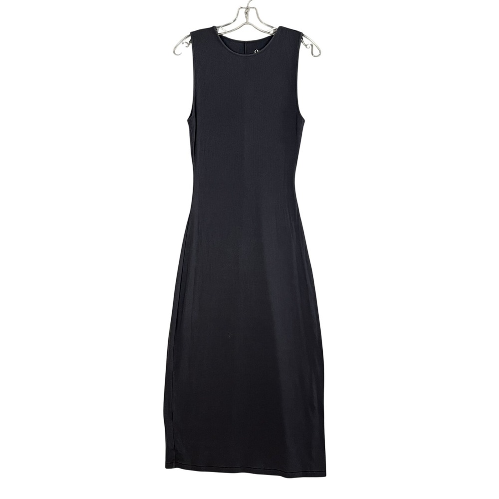 Quince Tank Maxi Dress Womens L Grey Fitted Ribbed Stretch Minimalist